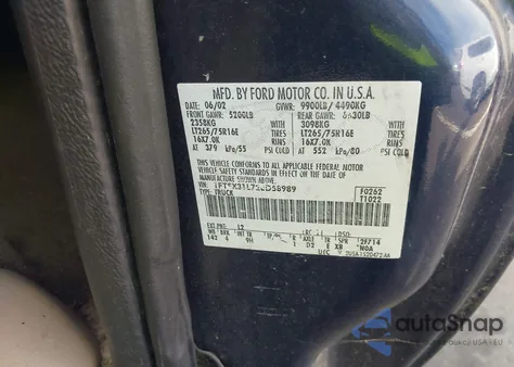 2002 Ford F-350 Lariat/Xl/Xlt z USA, uszkodzony, nr VIN 1FTSX31L72ED58989